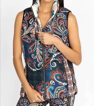 Pre-owned Johnny Was Paizy Vest (reversible) For Women - Size S In Multicolor