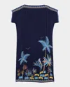 Johnny Was Palm Beach Embroidered Midi Shift Dress
