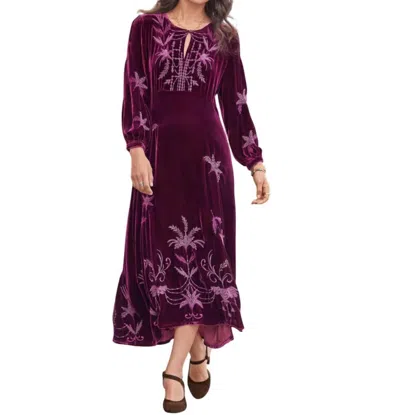 Johnny Was Palmira Silk Velvet Dress In Purple