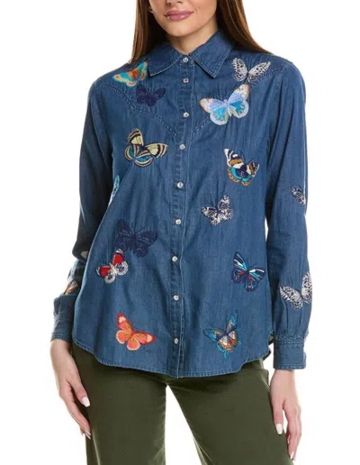 Johnny Was Paradisio Western Longsleeves In Dnb In Blue
