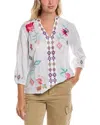 Johnny Was Paris Effortless Blouse In White
