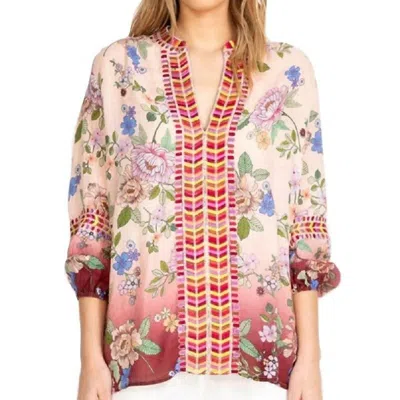 Johnny Was Paris Effortless Blouse In Multi In Red