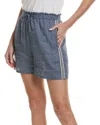 Johnny Was Jwla Blue Patched Ikat Linen Paperbag Shorts In Blue