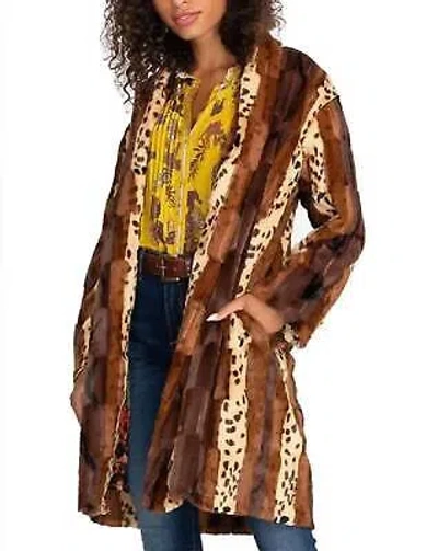 Pre-owned Johnny Was Patchwork Faux Fur Jacket For Women - Size S In Multicolor