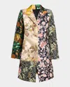 Johnny Was Patchwork Floral Jacquard Coat In Multi