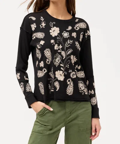 Johnny Was Patchwork Thermal Daniela Top In Black