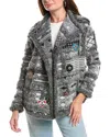 Johnny Was Patchwork Wool-blend Jacket In Gray