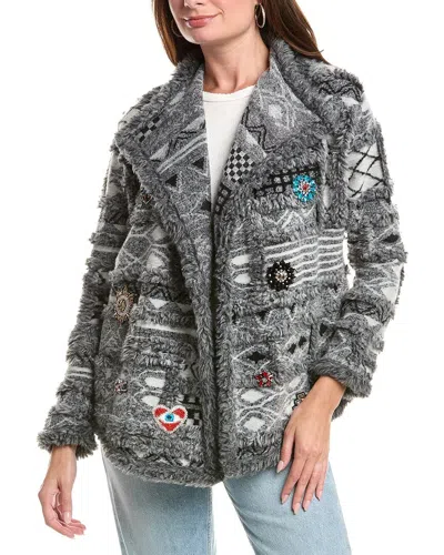 Johnny Was Patchwork Wool-blend Jacket In Gray