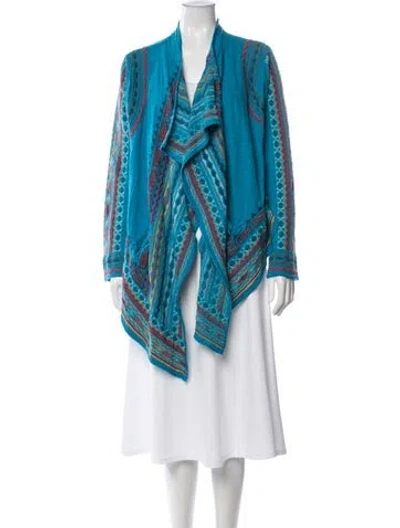 Pre-owned Johnny Was Patterned Jacket In Blue