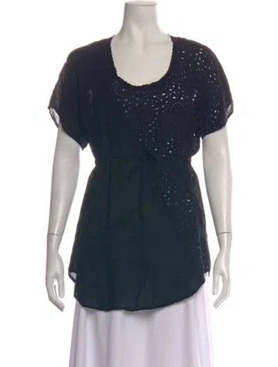 Pre-owned Johnny Was Patterned Scoop Neck Blouse In Green