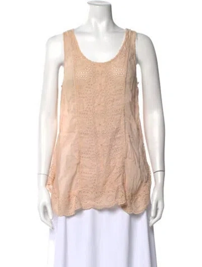Pre-owned Johnny Was Patterned Scoop Neck Blouse In Pink