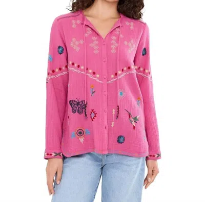 Johnny Was Paulina Josiy Shirt In Cerise In Pink