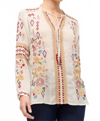 Johnny Was Paulina Long Sleeve Shirt In Ecru In Neutral