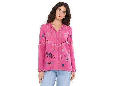 Johnny Was Paulina Shirt - Josiy Women's Clothing Cerise: Xl In Pink