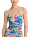 Johnny Was Pauline Ruched Tankini Top In Pauline