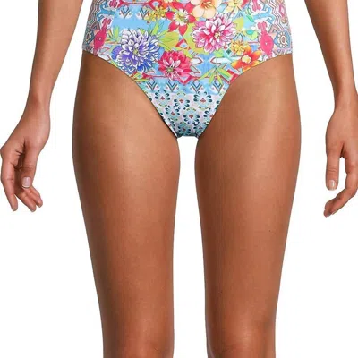 Johnny Was Pearce High Waist Bikini Bottom In Multi In Blue