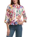 Johnny Was Peplum Linen Jacket In Multi