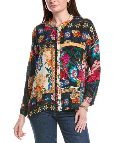 Johnny Was Petite Audrey Silk Shirt In Multi