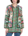 Johnny Was Petite Delia Silk Tunic In Green