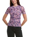 Johnny Was Petite Eleanor Mesh T-shirt In Purple