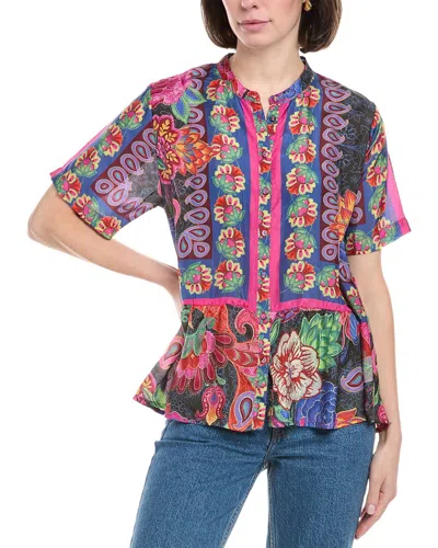 Johnny Was Petite Emberwing Silk Blouse In Multi
