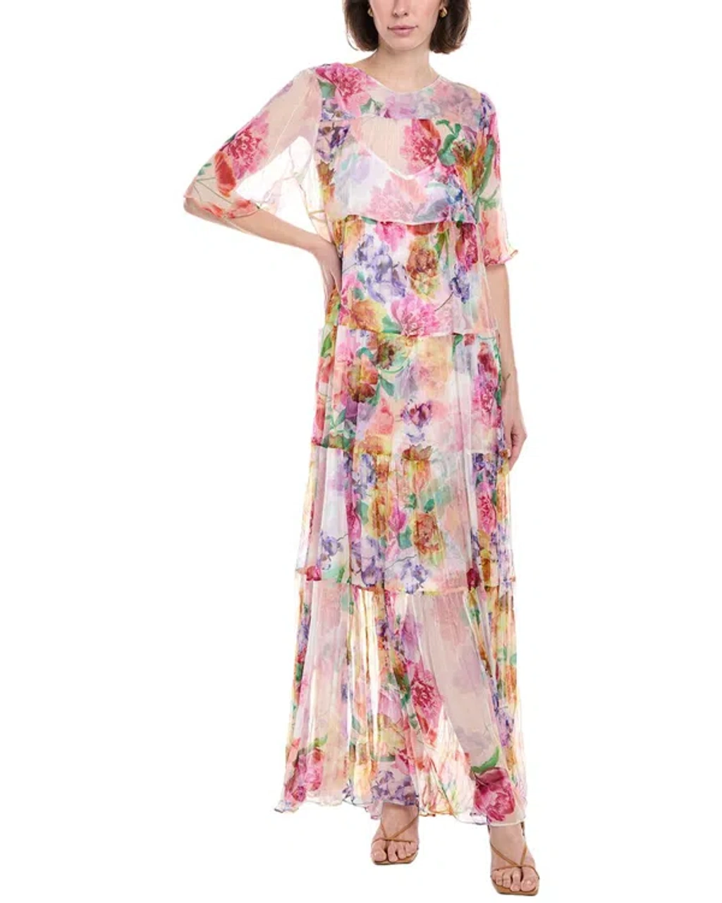 johnny was fionna silk maxi dress Johnny Was Petite Fionna Silk Maxi Dress In White