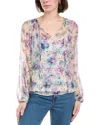 Johnny Was Petite Glinda Silk Peasant Blouse In Multi