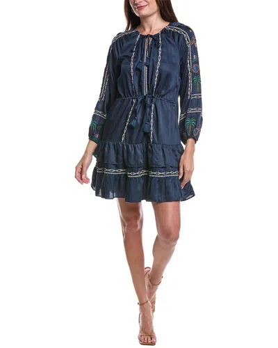 Johnny Was Petite Lexie Tiered Mini Dress In Blue