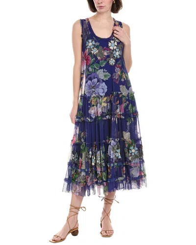 Johnny Was Mazzy Ruffle Dress In Blue