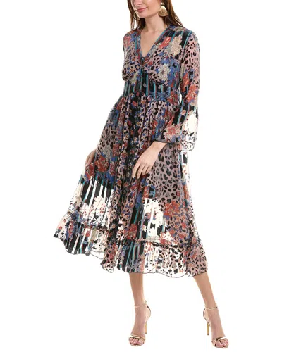 Johnny Was Petite Ontar Beesley Silk-blend Maxi Dress In Multi
