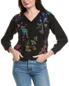 Johnny Was Petite Relaxed Thermal Hoodie In Black