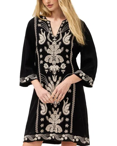 Johnny Was Petite Seamed Swing Mini Dress In Black