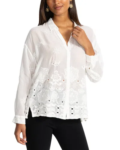 Johnny Was Petite Slim Audrey Button-down Shirt In White