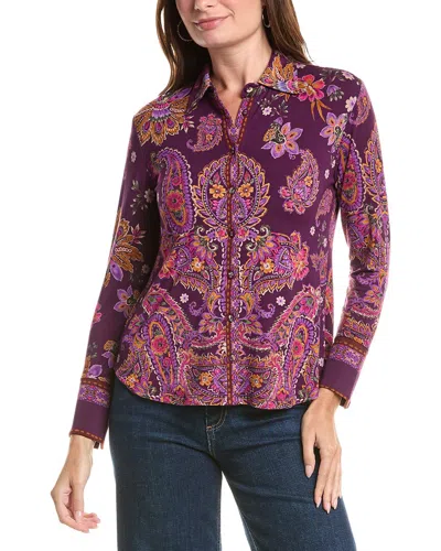Johnny Was Petite The Janie Favorite Button Front Shirt In Purple