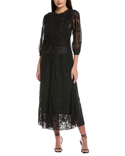 Johnny Was Petite Thea Lace Maxi Dress In Black