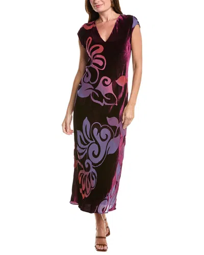 Johnny Was Petite Toto Bias Silk-blend Maxi Dress In Purple