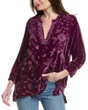Johnny Was Petite Voyager Velvet Silk-blend Tunic In Purple