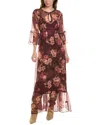 Johnny Was Ashlee Cold-shoulder Silk Maxi Dress In Multi