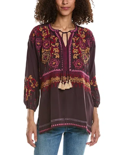 Johnny Was Peyton Silk Tunic In Purple