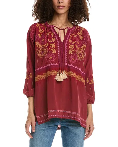 Johnny Was Peyton Silk Tunic In Red