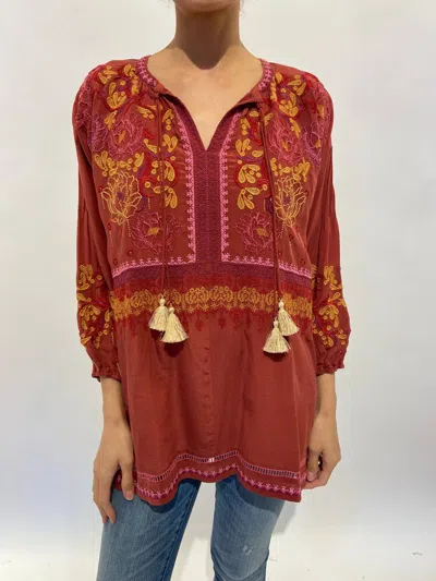 Johnny Was Peyton Tunic In Currant In Brown