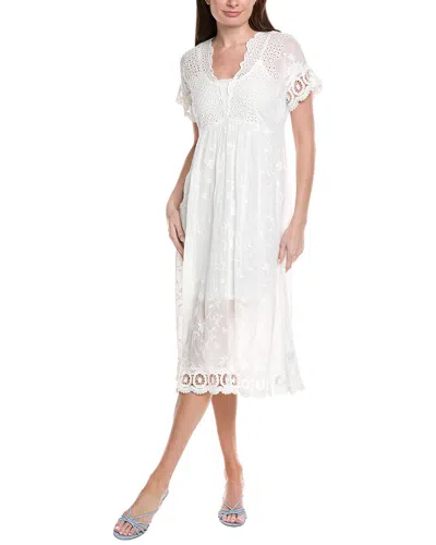 Johnny Was Pina Midi Dress In White