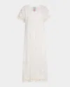 Johnny Was Pina Scalloped Eyelet Embroidered Midi Dress