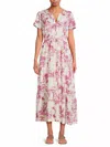 Johnny Was Pintuck Tiered Dress In Pink Firebird In Pink