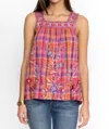Johnny Was Piper Square Neck Tank In Pink