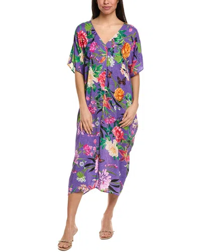 Johnny Was Pleated Cover-up Caftan In Purple