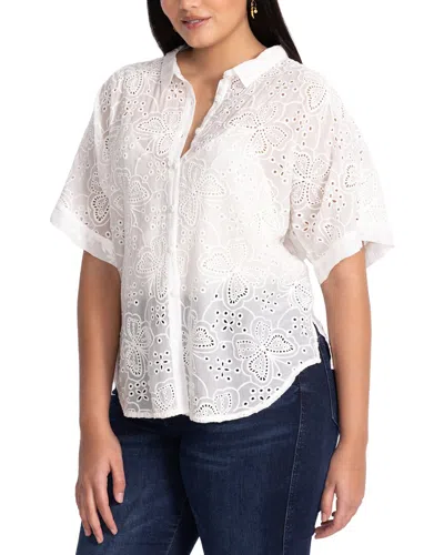 Johnny Was Plus Audrey Shirt In White