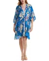 Johnny Was Plus Blue Dove Ruffle Kimono In Blue