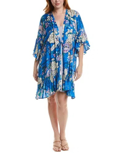 Johnny Was Plus Blue Dove Ruffle Kimono