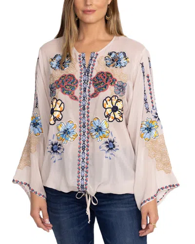 Johnny Was Dianne Embroidered Blouse In Shell